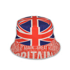 Reversible Union Jack bucket hat, double layered cotton British flag hat by Hopoye