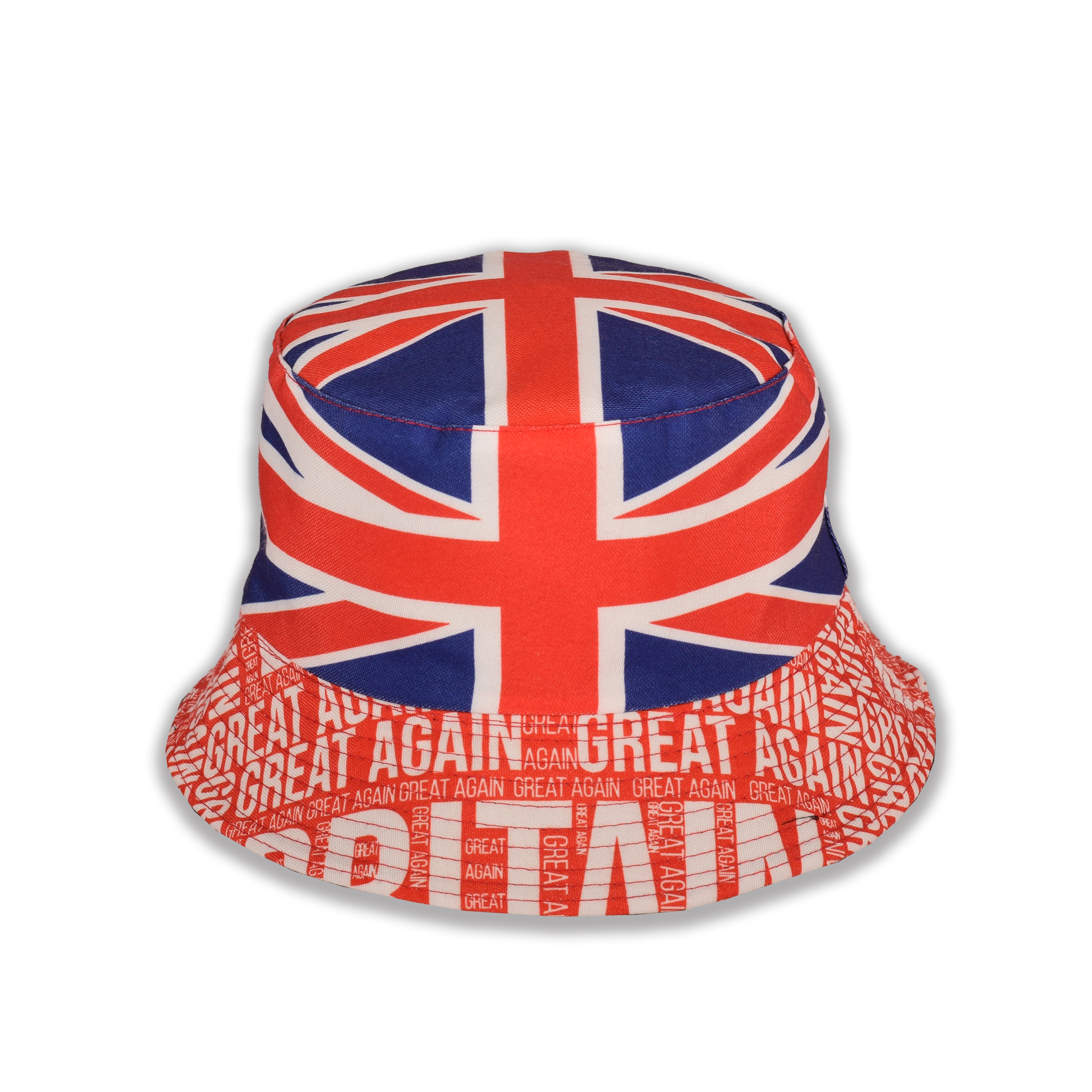 Reversible Union Jack Bucket Hat Double Layered Cotton Festival Hat
