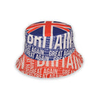 Reversible Union Jack hat close up flag print cotton UK Hopoye