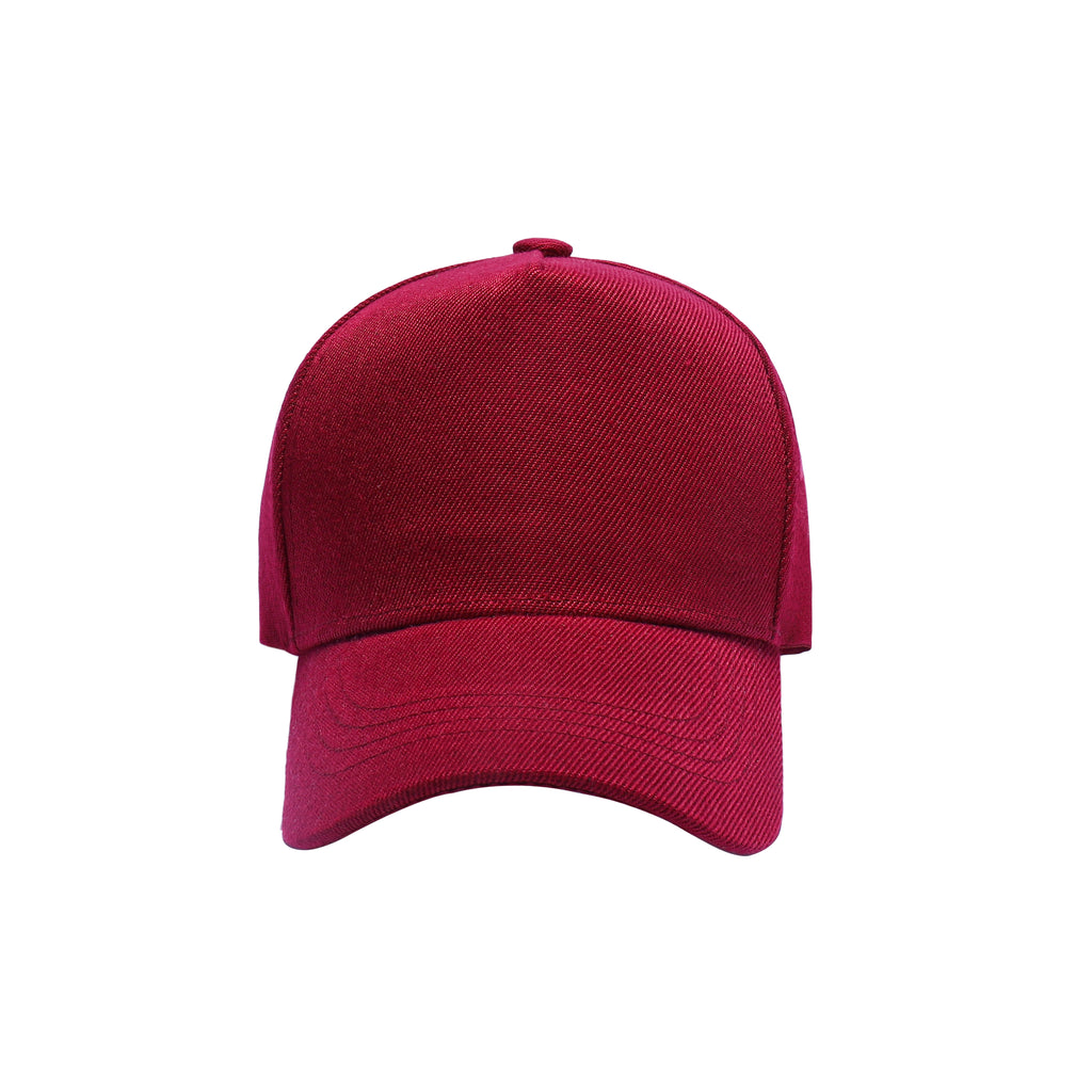 Plain five panel adjustable cotton cap side view UK Hopoye