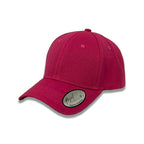 Plain baseball cap in maroon, 100% acrylic adjustable velcro cap by Hopoye