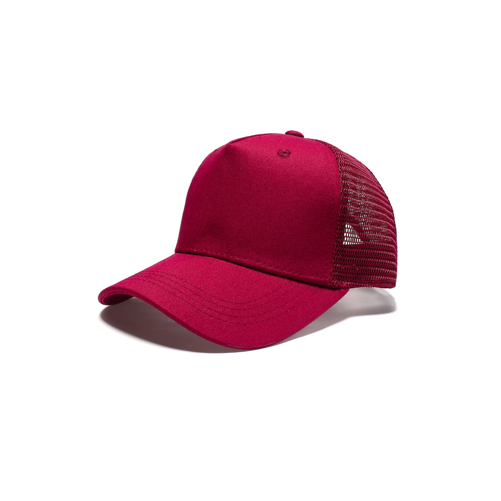 Plain Trucker Baseball Cap Mesh Net 5 Panel | 14 Colours Cotton UK