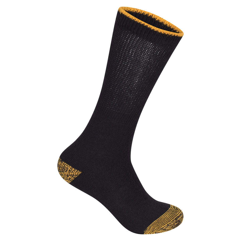 Cotton-rich black men's diabetic work socks one size UK 6-11