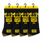 Hopoye men's diabetic work sock pack 80% cotton black