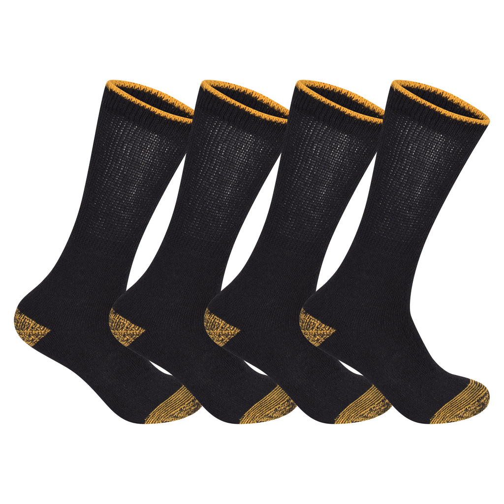 Black diabetic work socks for men one size UK 6-11 cotton blend pack