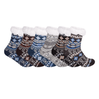 Men's warm fluffy sherpa bed socks for cold nights, padded thermal, UK 6-11 by Hopoye