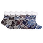 Close-up of men's fluffy sherpa bed socks showing soft fleece lining, UK 6-11 by Hopoye