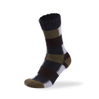 Men's two tone merino wool blend check socks, Check Style 3