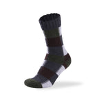 Men's two tone merino wool blend check socks, Check Style 2