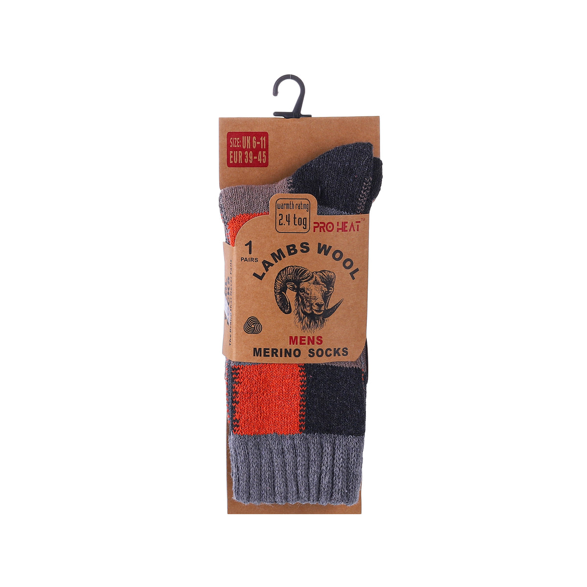 Hopoye men's two tone merino wool blend check socks, photo 8