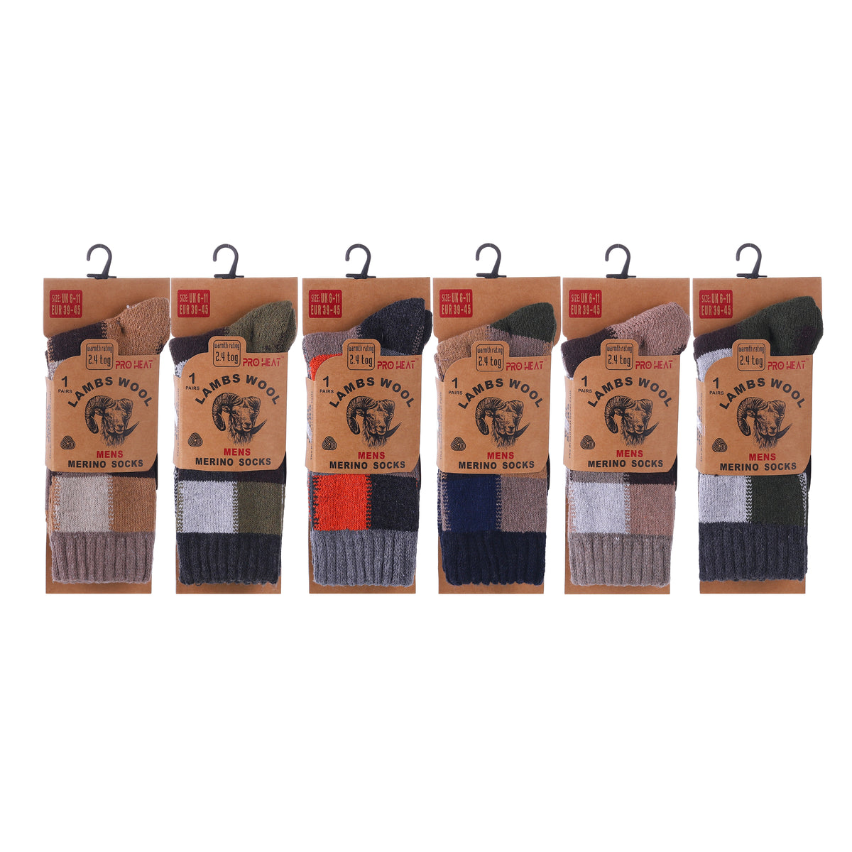 Hopoye men's two tone merino wool blend check socks, main product photo