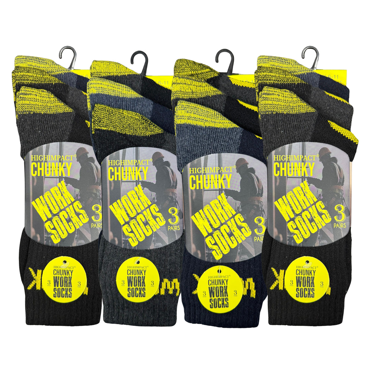 Hopoye Men's Melange Work Socks, cotton and acrylic blend multipack, photo 7 of 7