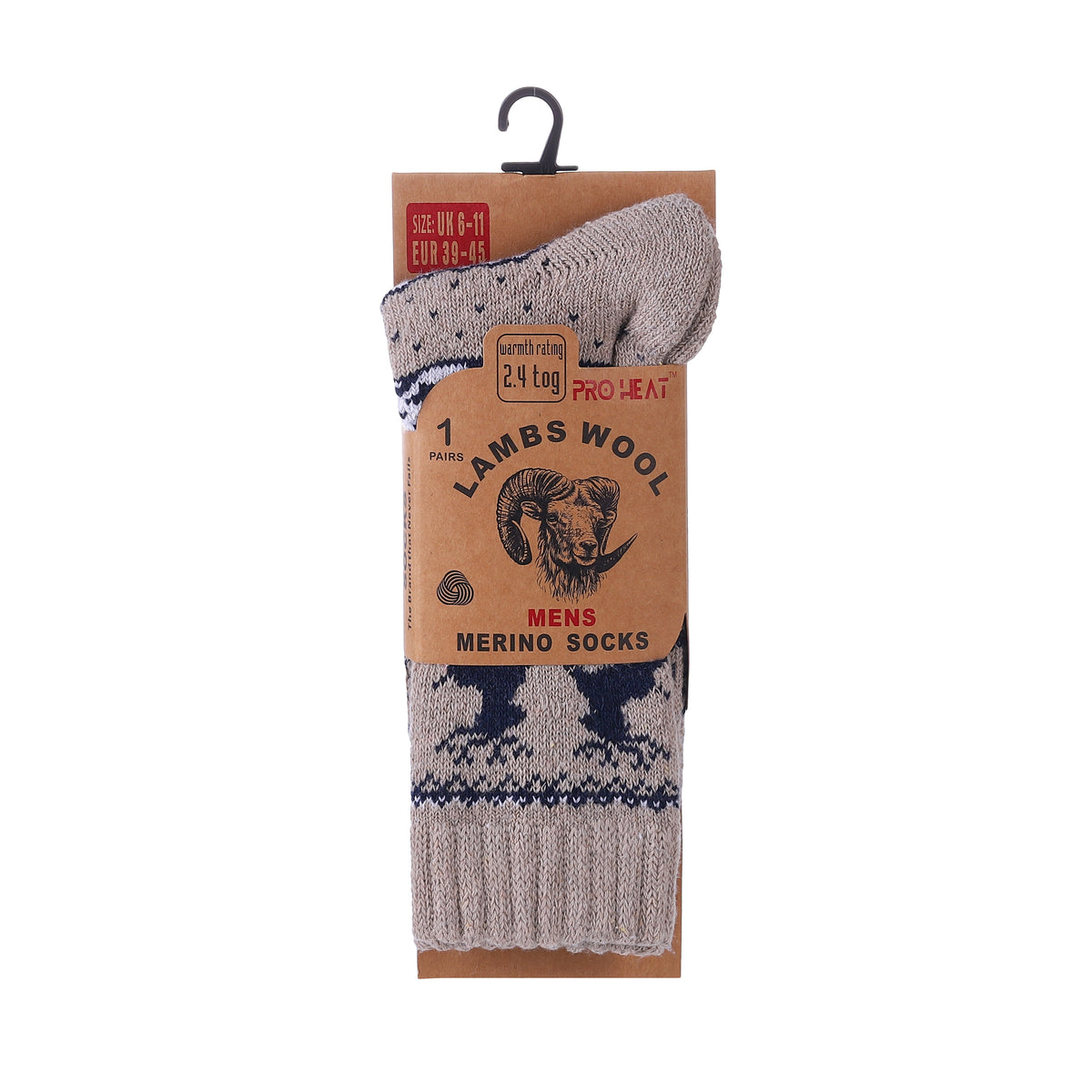 Hopoye men's reindeer merino wool blend socks, photo 9