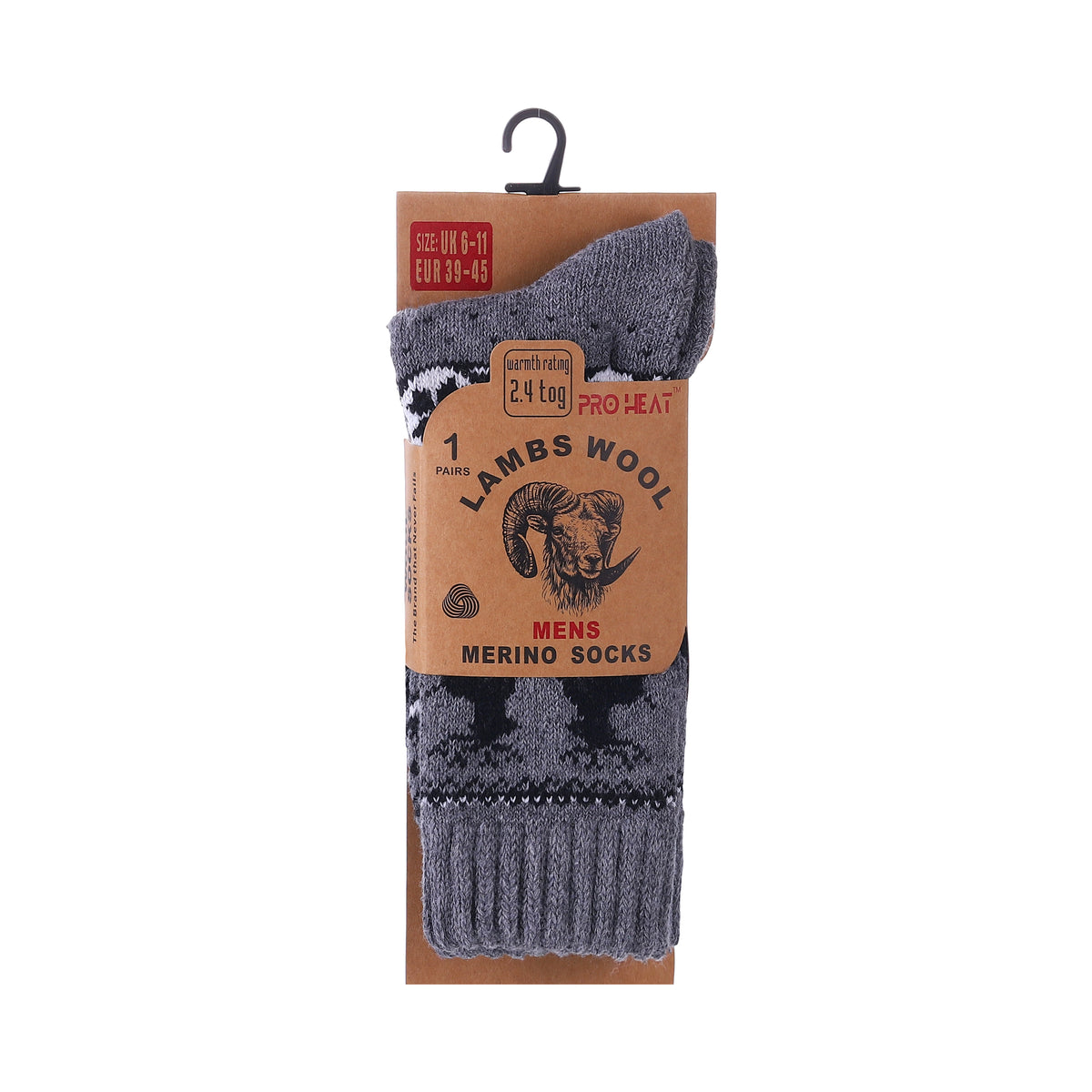 Hopoye men's reindeer merino wool blend socks, photo 10