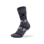 Men's reindeer merino wool blend socks in dark grey, UK 6-11