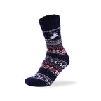 Men's reindeer merino wool blend socks in navy blue, UK 6-11