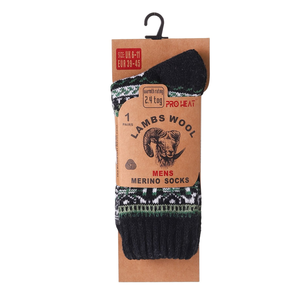 Warm wool socks for men from Hopoye, crew length winter socks