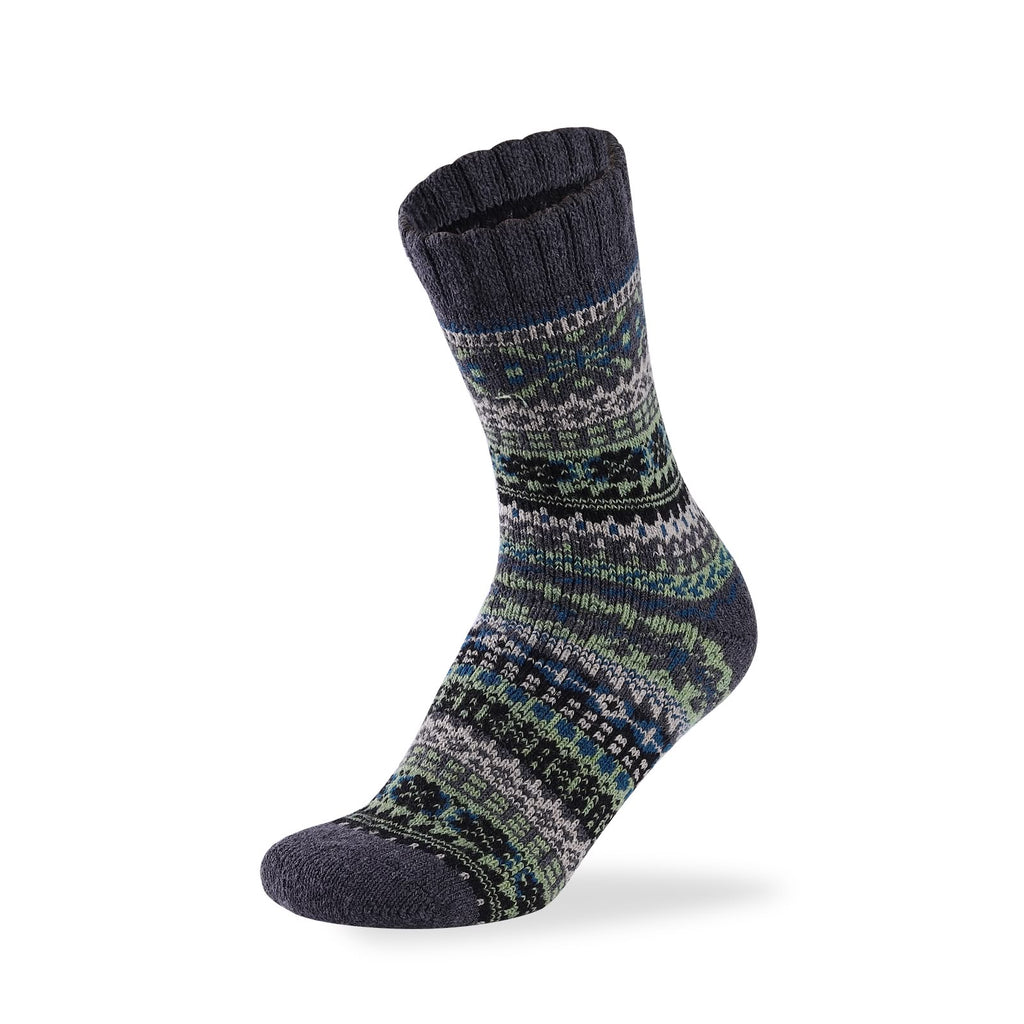 Hopoye men's winter wool socks, crew length with a stretch elastane knit