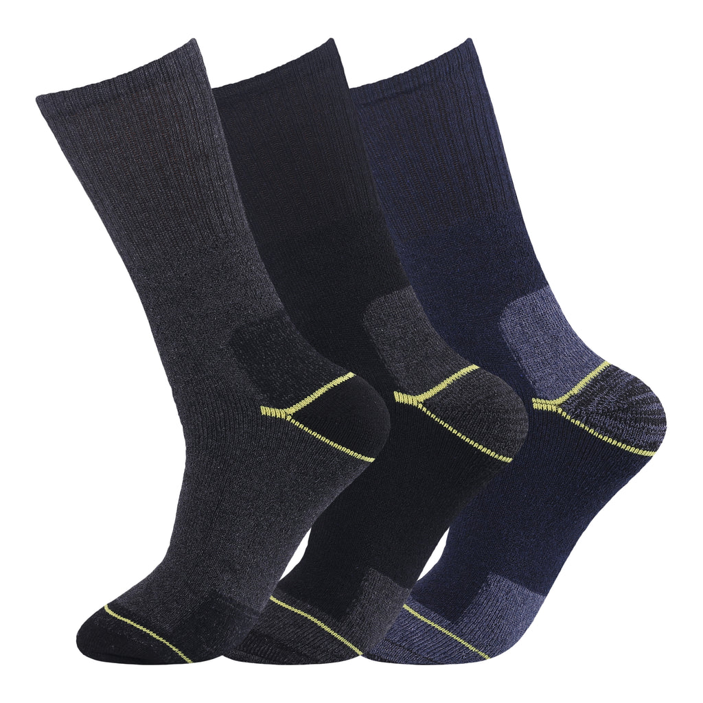 Big foot work socks multipack for men UK 11-14 cushioned sole reinforced heel and toe