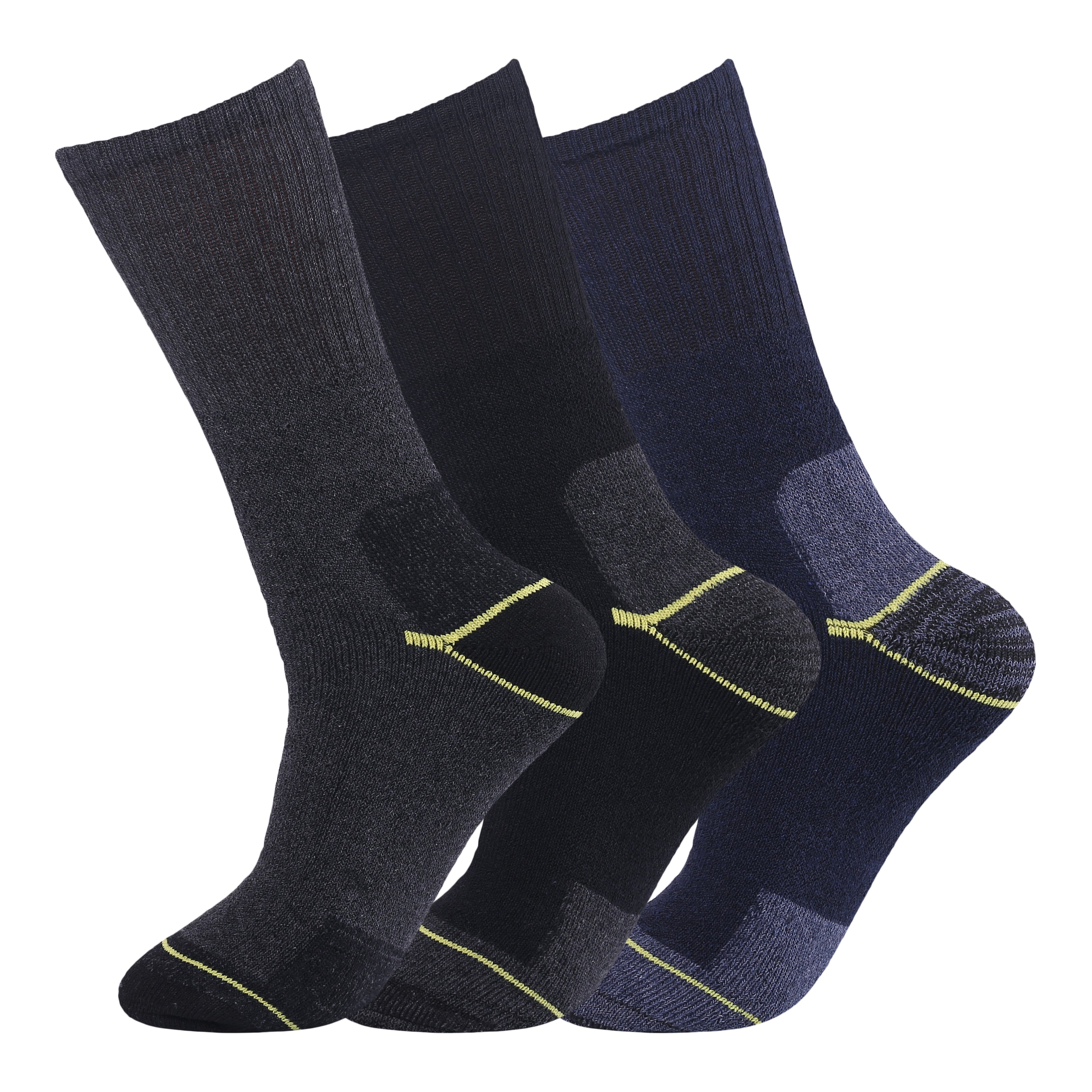 Big foot work socks multipack for men UK 11-14 cushioned sole reinforced heel and toe