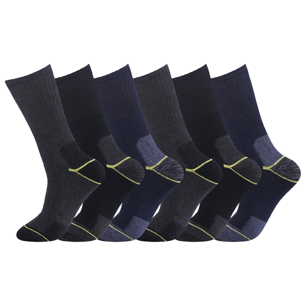 Cushioned work socks for big feet UK size 11-14 cotton rich knit Hopoye UK