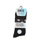 Men's diabetic patterned socks non-binding wide top soft cotton rich UK Hopoye