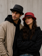 Men's pork pie hat size and colour variants trilby style UK Hopoye