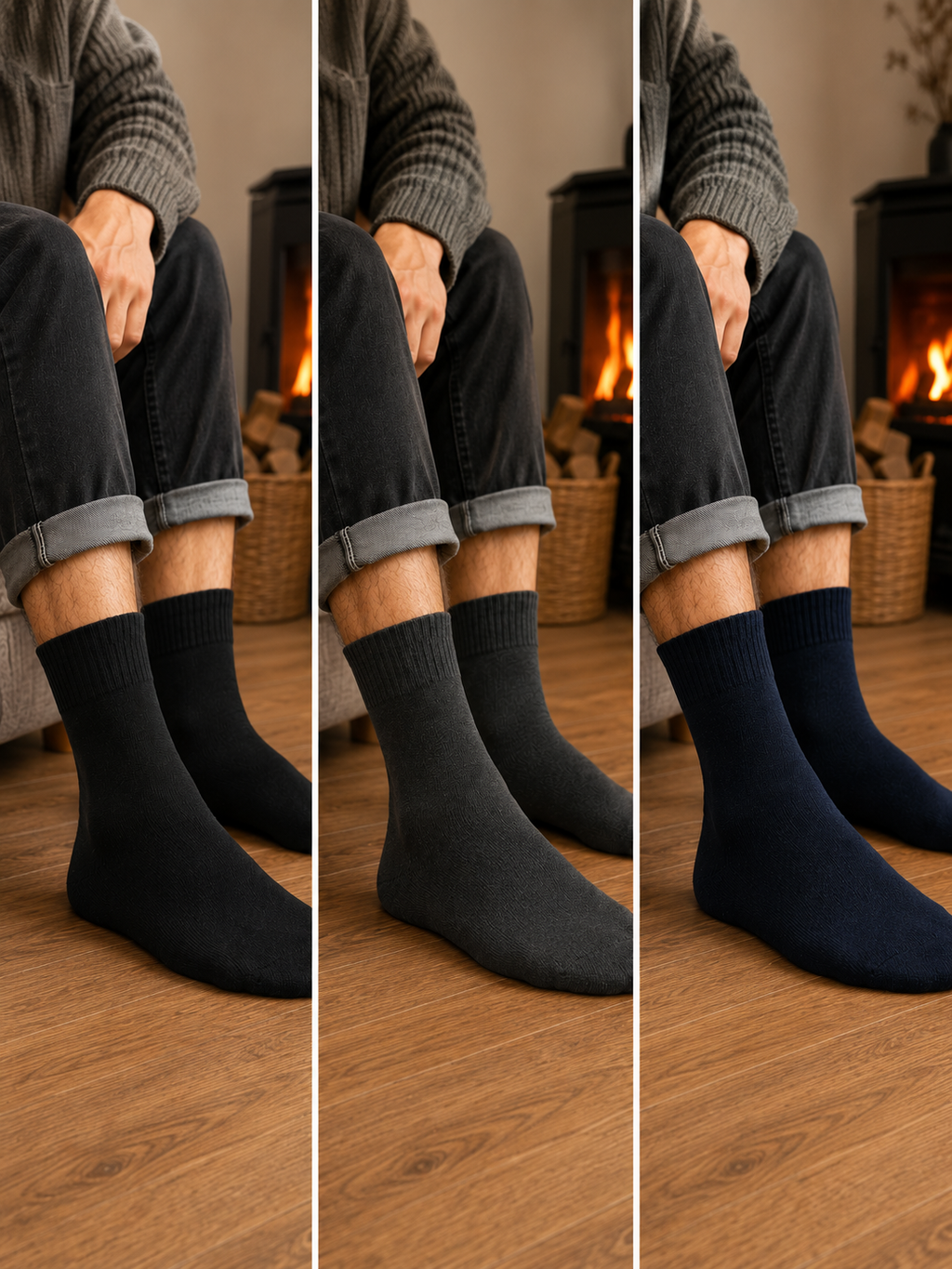 Men's Thermal Socks Fully Brushed & Cushioned Winter Warm Socks, 1.8 Tog, UK 6-11