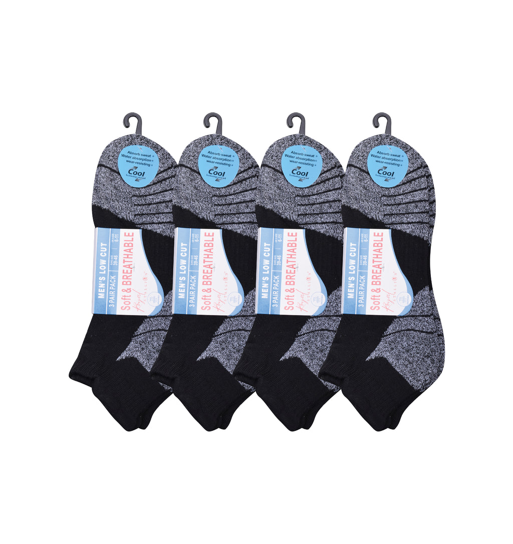 Men's white cushioned trainer socks breathable cotton multipack UK Hopoye