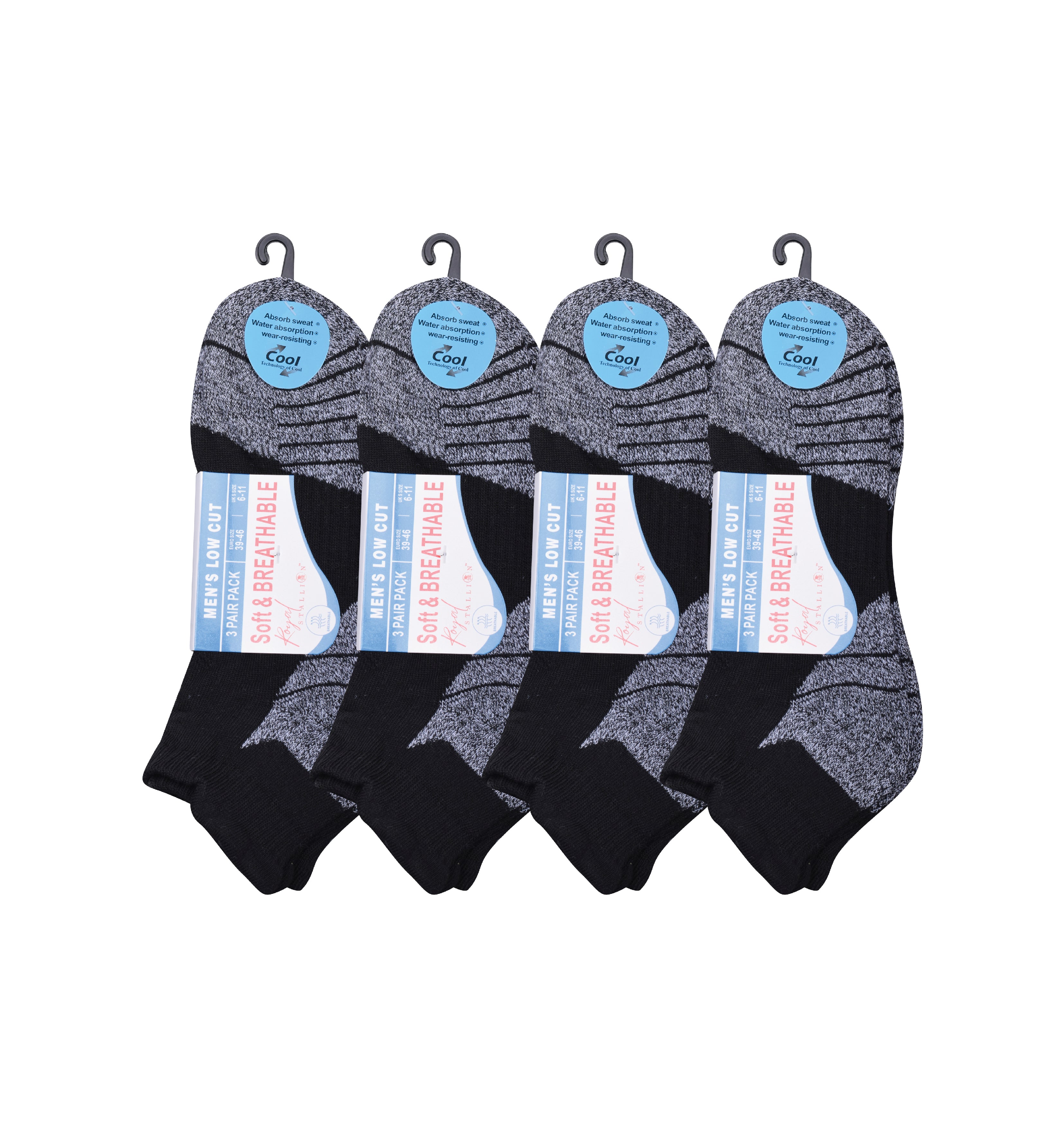 Men's white cushioned trainer socks breathable cotton multipack UK Hopoye