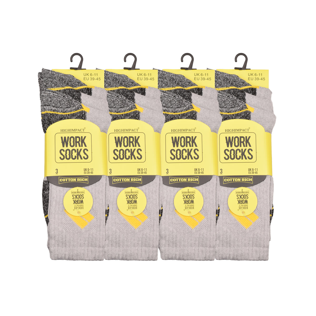 Hopoye Men's Chunky Work Socks, cotton blend multipack, photo 2 of 4