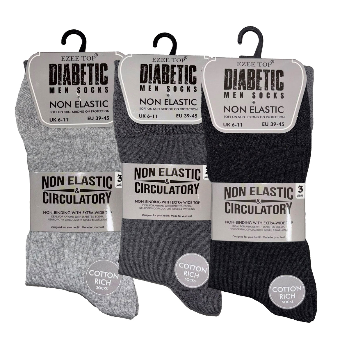 Non-binding diabetic socks men no tight elastic smart dress sock Hopoye UK
