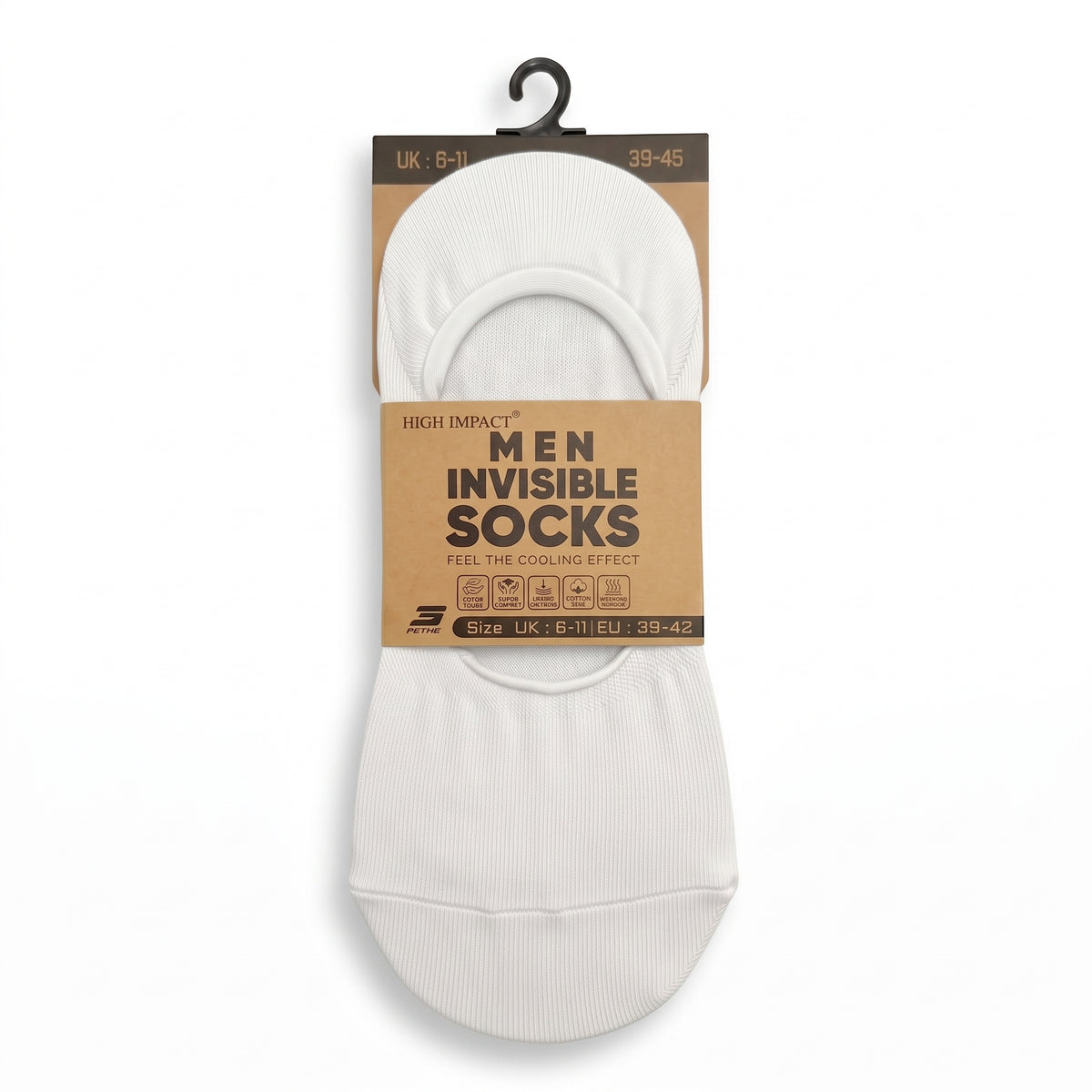 Hopoye Men's Invisible Socks, 98% cotton trainer socks, photo 14