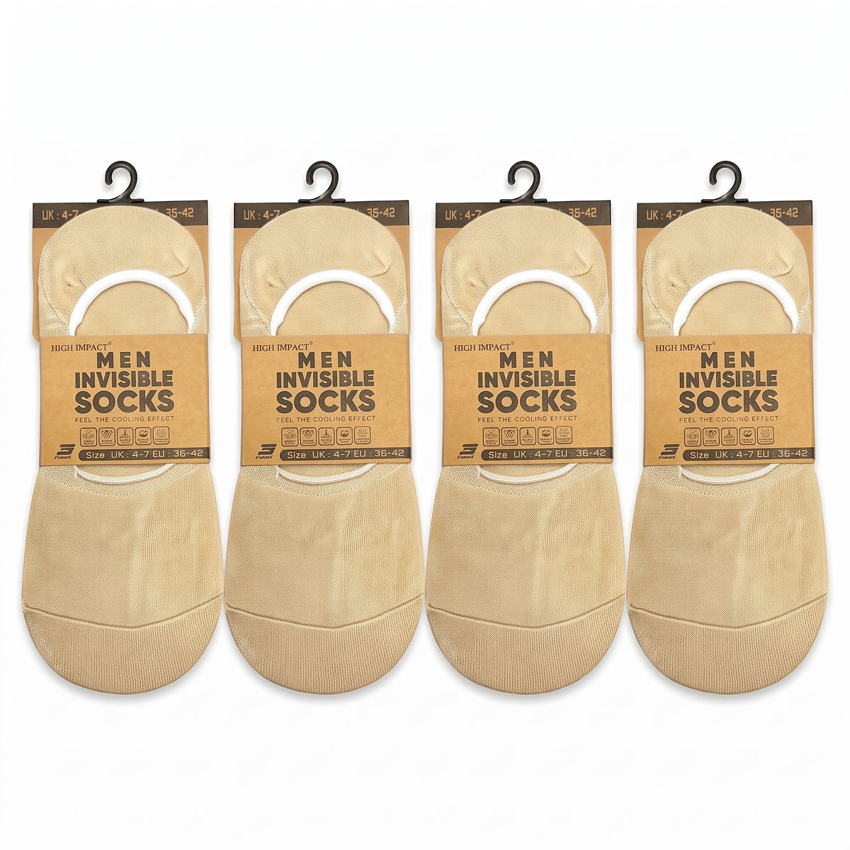 Hopoye Men's Invisible Socks, 98% cotton trainer socks, photo 6