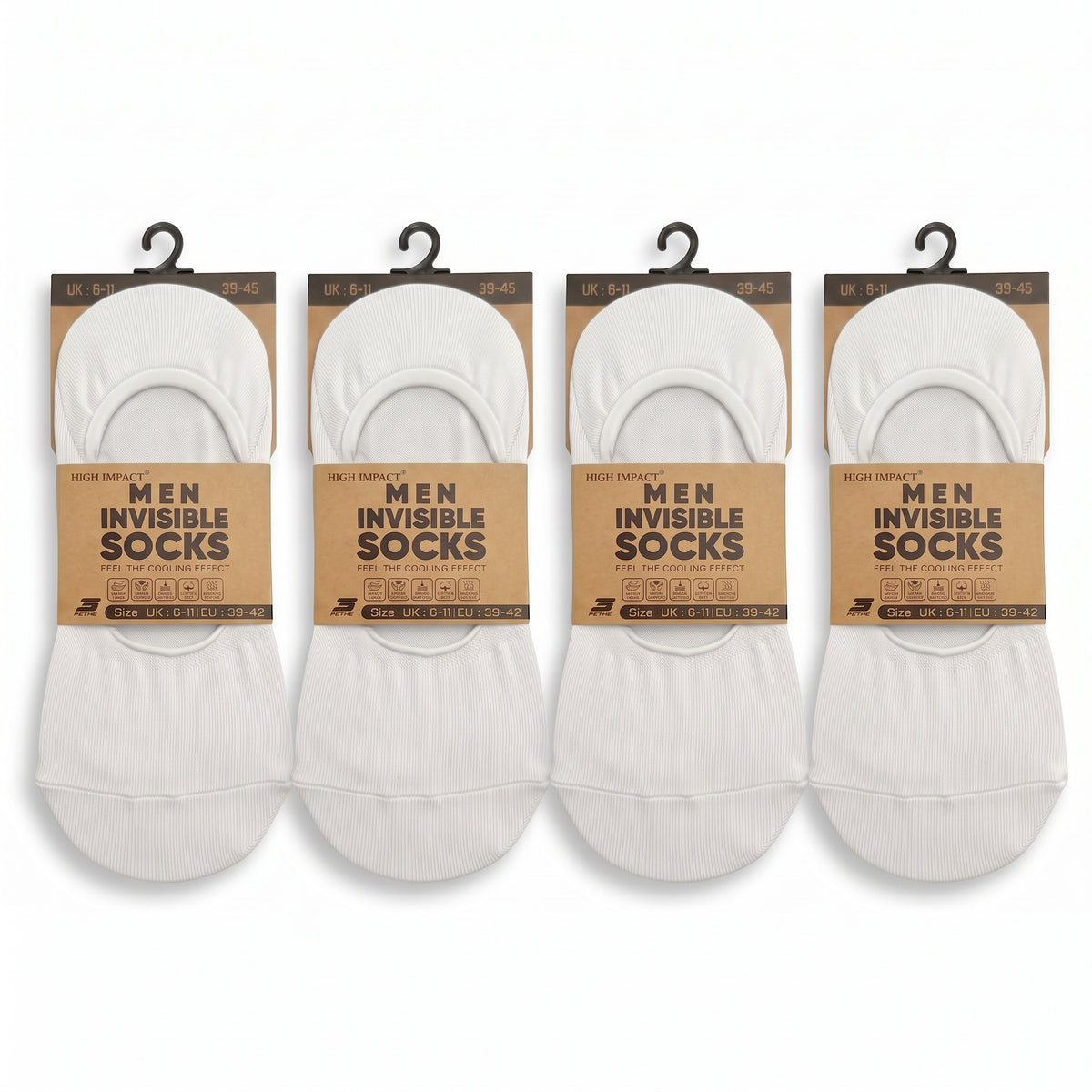 Hopoye Men's Invisible Socks, 98% cotton trainer socks, photo 5