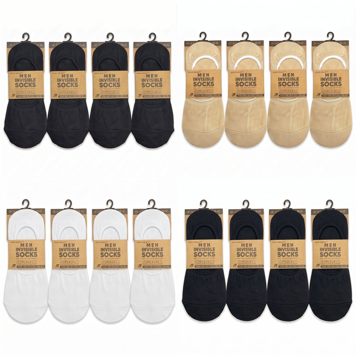 Hopoye Men's Invisible Socks, 98% cotton trainer socks, photo 1