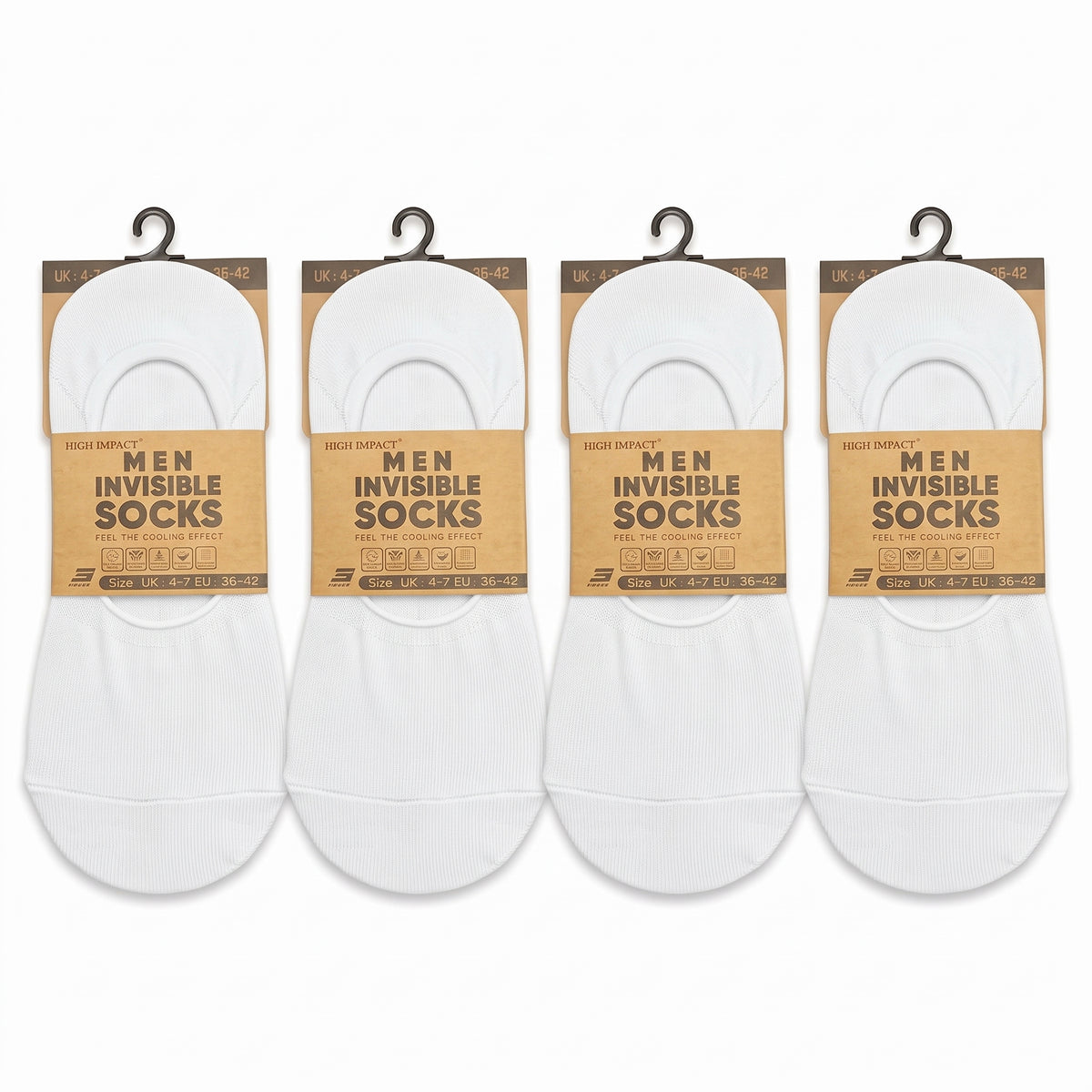 Hopoye Men's Invisible Socks, 98% cotton trainer socks, photo 3