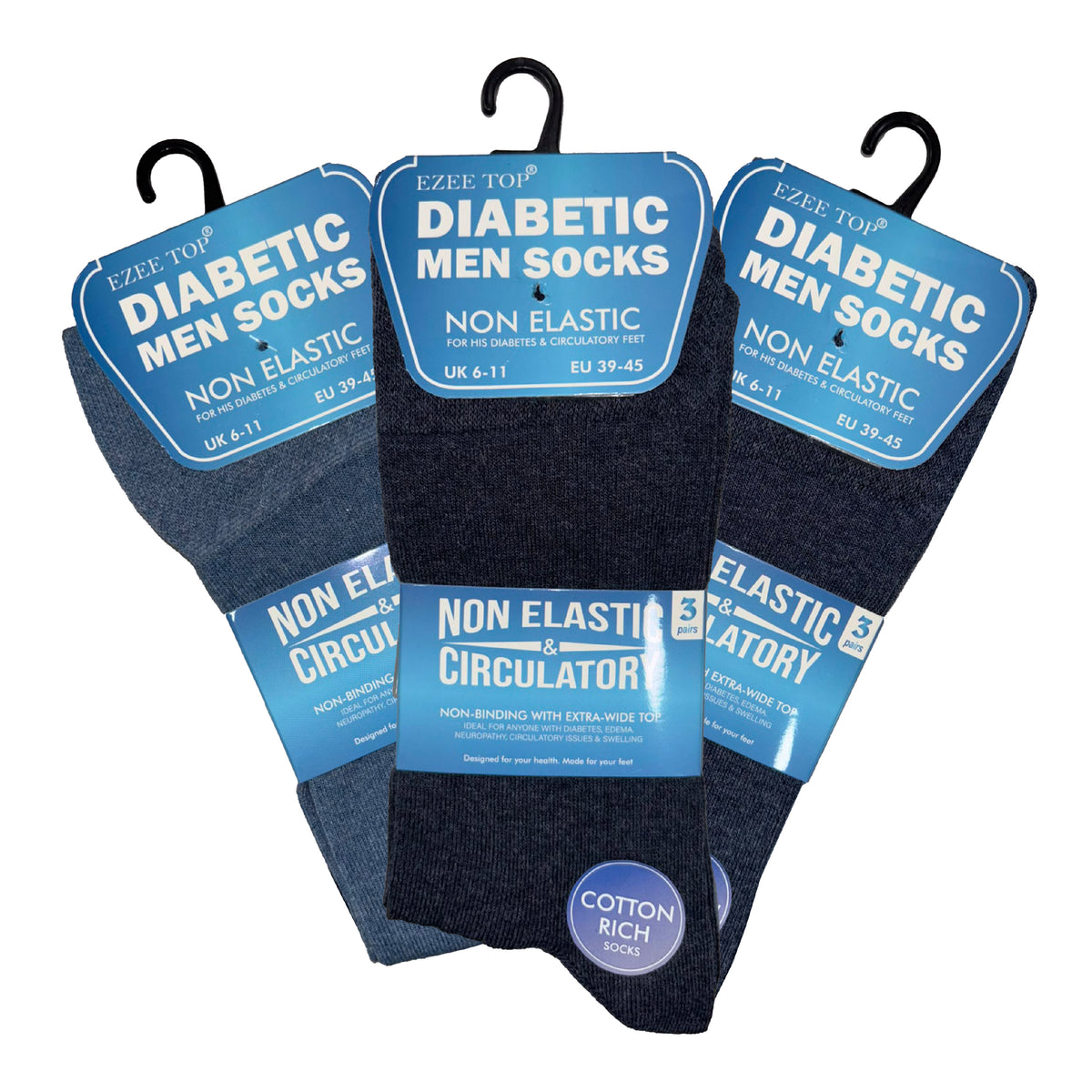 Diabetic suit socks for men loose fit non-binding wide top smart shades Hopoye