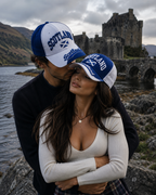 Scotland flag embroidered cap worn with casual summer outfit