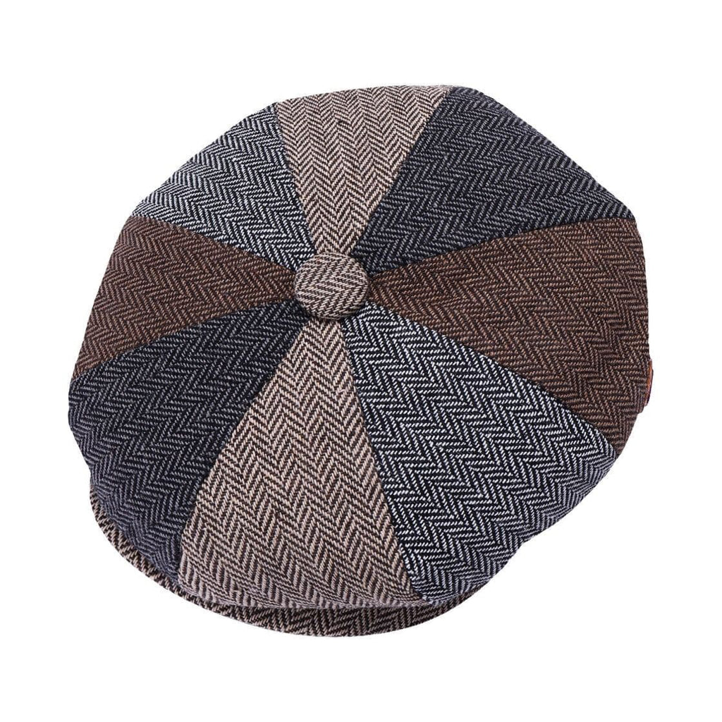 Warm, lined check patchwork cap for cooler days