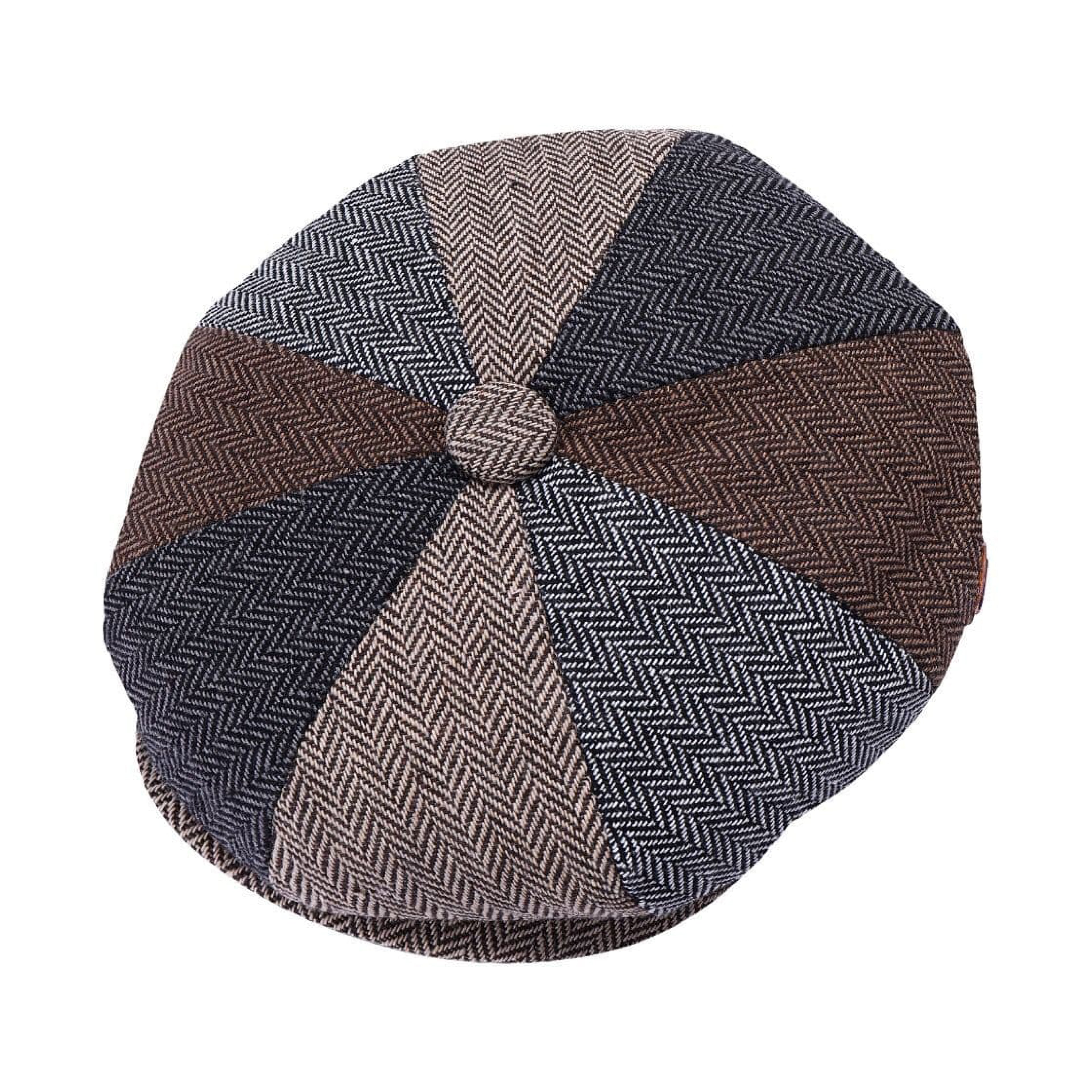 Warm, lined check patchwork cap for cooler days