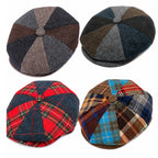 Multi check patchwork baker boy hat – vintage newsboy flat cap