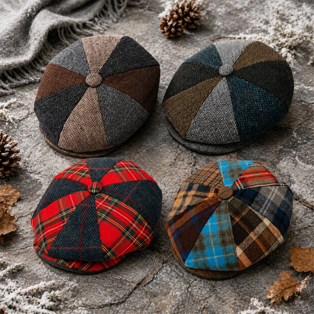 Unisex vintage flat cap available in sizes S to 2XL