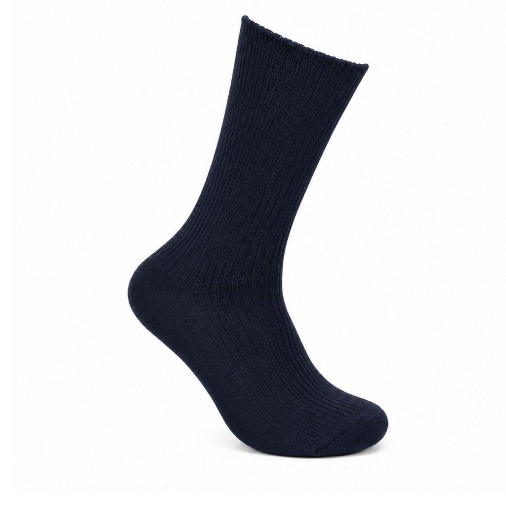 Hopoye loose top cotton socks for sensitive legs and wider calves, non-elastic cuff