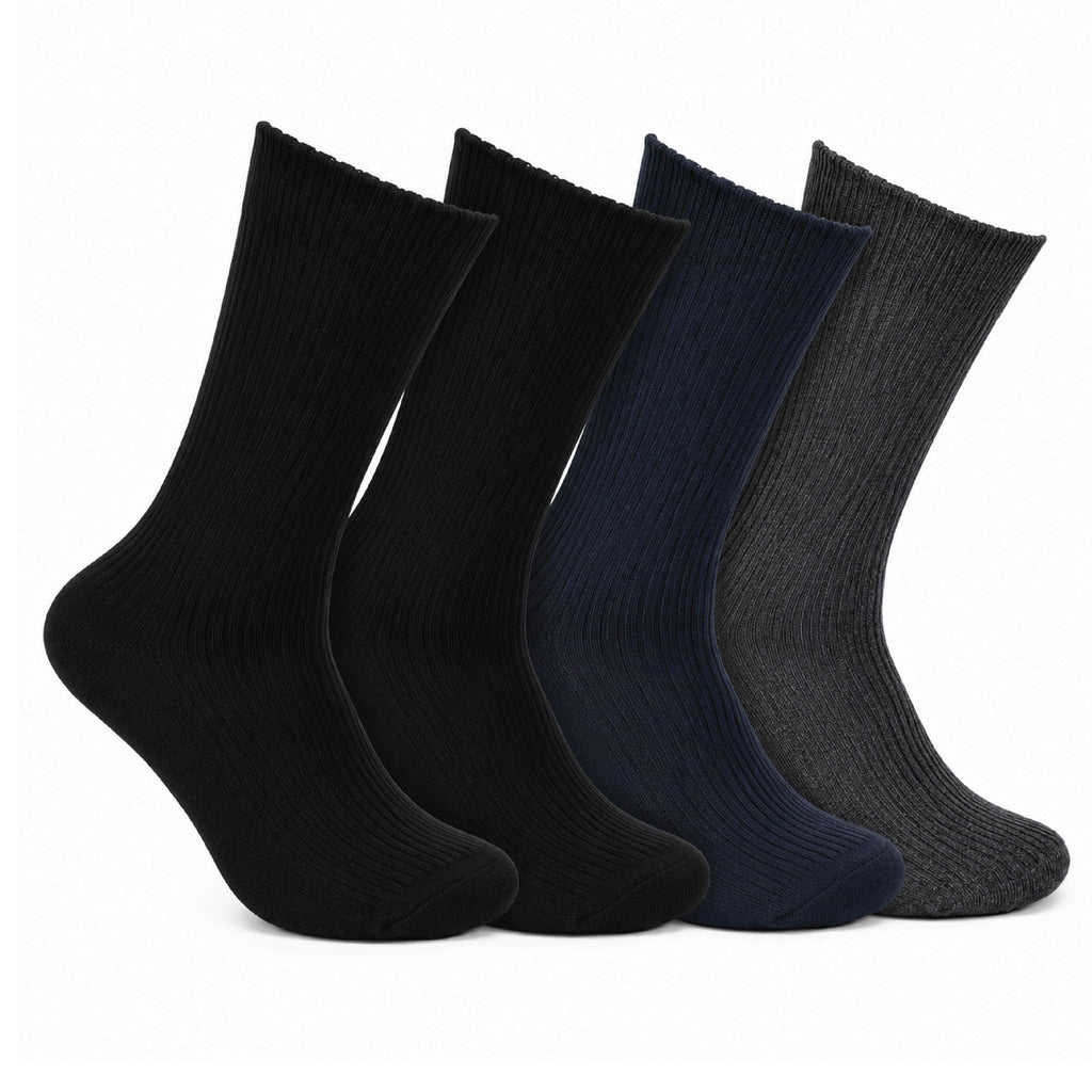 Hopoye Nonelastic Diabetic Ribbed Socks, 100% cotton loose top socks, main product photo