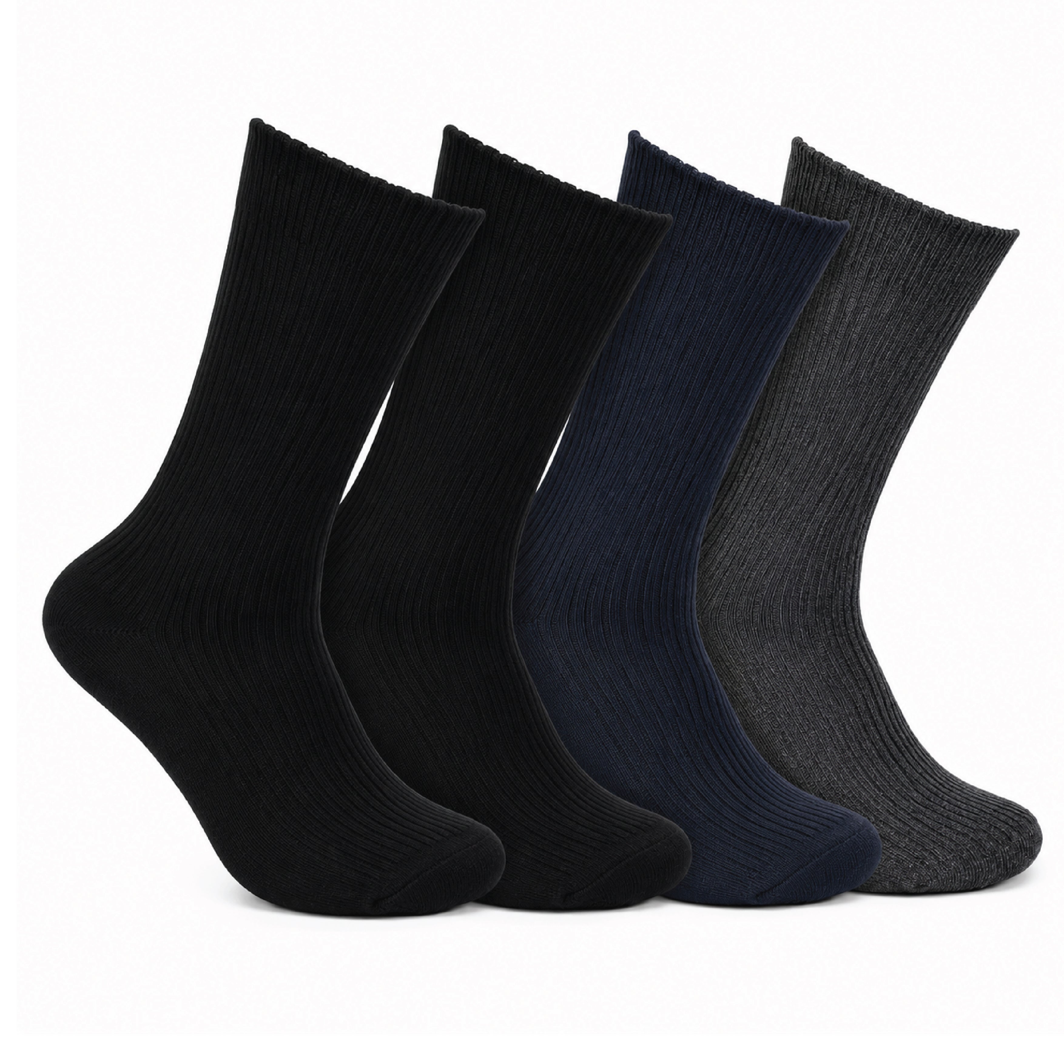 Hopoye Nonelastic Diabetic Ribbed Socks, 100% cotton loose top socks, main product photo