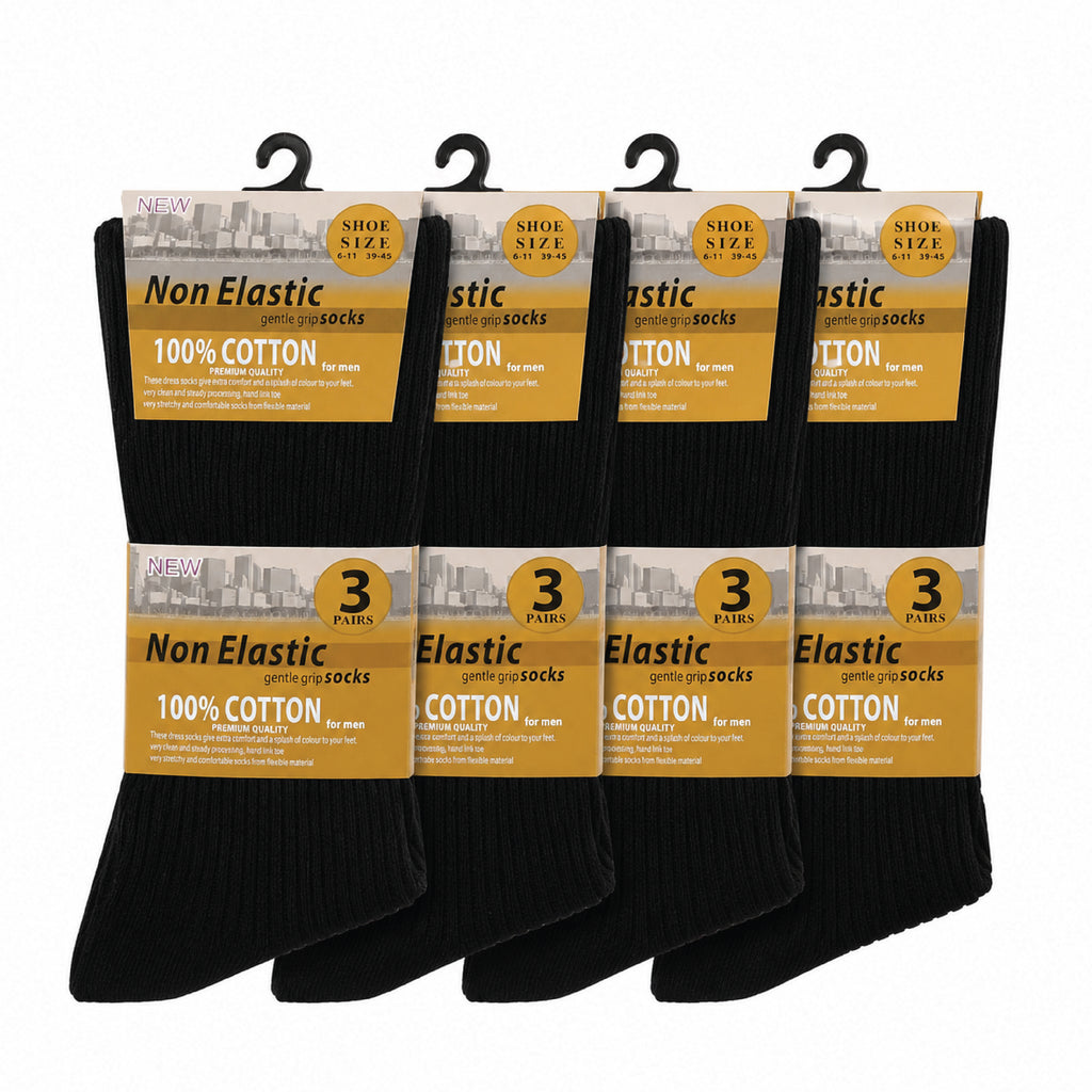 Diabetic ribbed socks for men and women in classic dark colours, Hopoye UK
