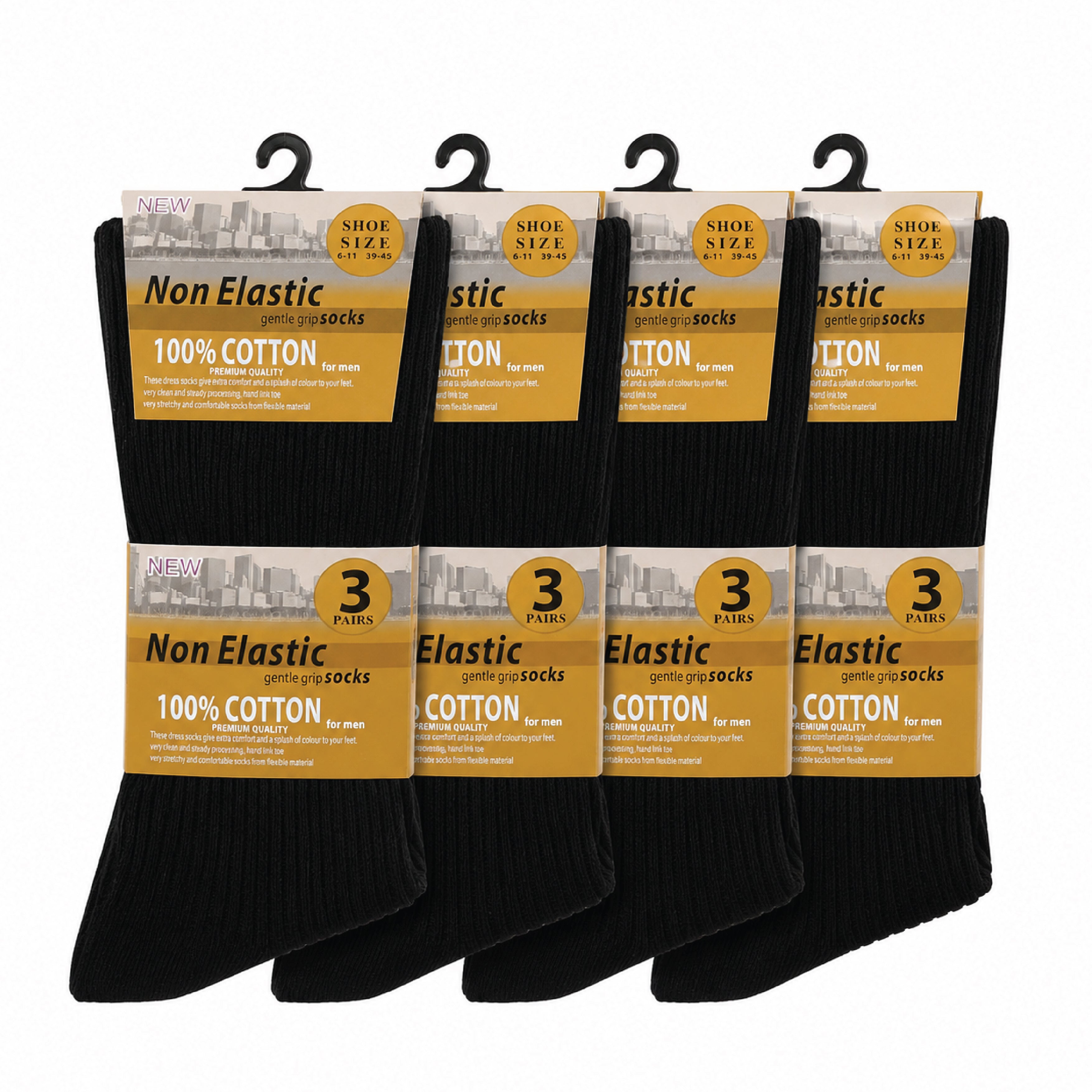 Diabetic ribbed socks for men and women in classic dark colours, Hopoye UK