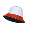 Orange white green reversible tri colour bucket hat cotton UK Hopoye