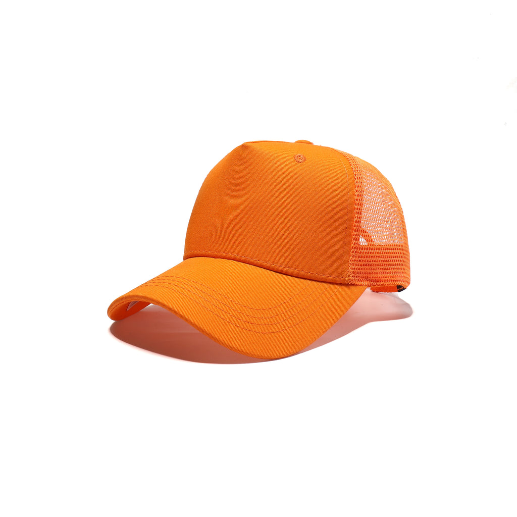 Plain Trucker Baseball Cap Mesh Net 5 Panel | 14 Colours Cotton UK